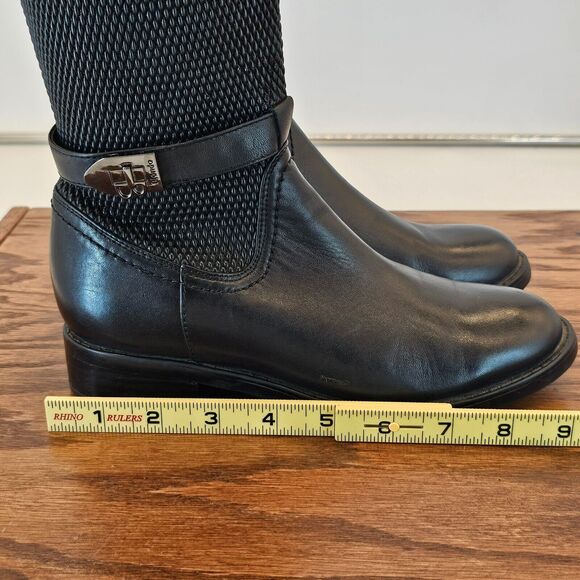 Blondo Enya Waterproof Black Leather Boots Women 6.5M Knee High, Full Zip - Picture 13 of 13